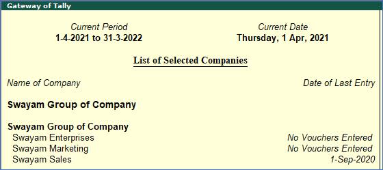 Group Company in TallyERP9